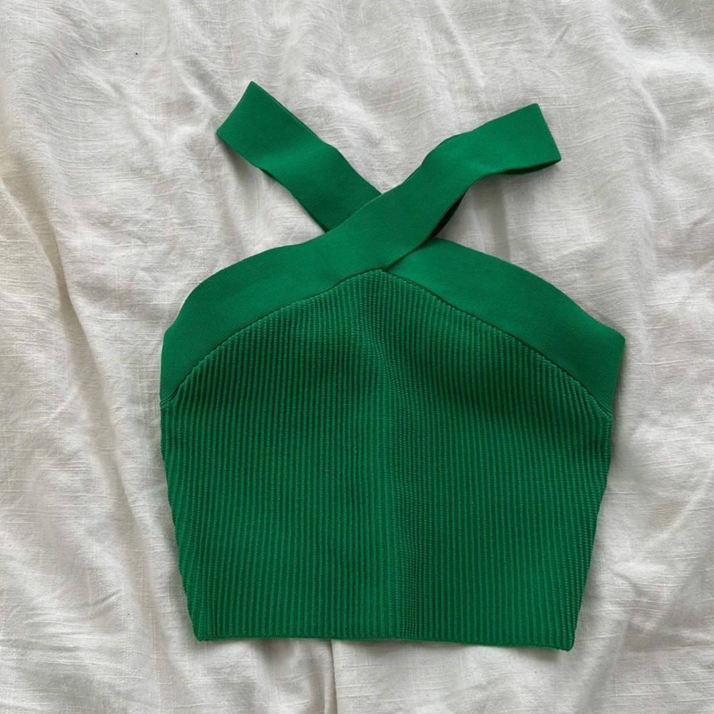 Crisscross neck babaton top